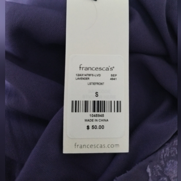 Francesca's Purple Floral Blouse / Size Small - Picture 5 of 7